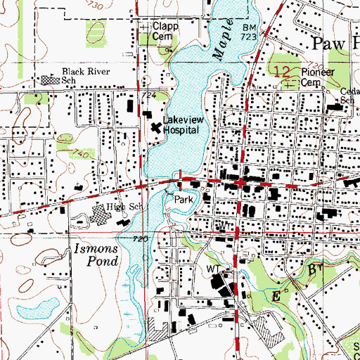 Topographic Map of Territorial Road Historical Marker, MI