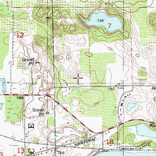 Topographic Map of Van Buren County Historical Marker, MI