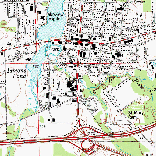 Topographic Map of Warner Wine Haus Historical Marker, MI