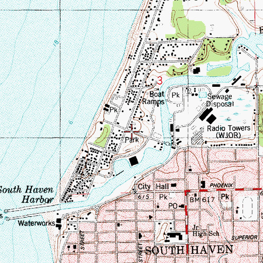 Topographic Map of Haven Peaches Historical Marker, MI