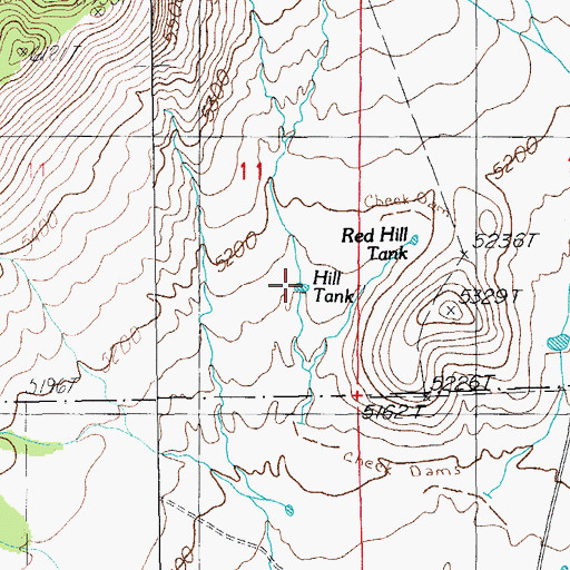 Topographic Map of Hill Tank, AZ