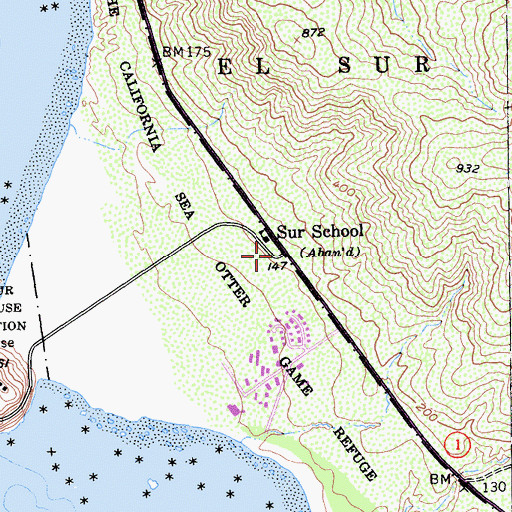 Topographic Map of Point Sur State Historic Park, CA
