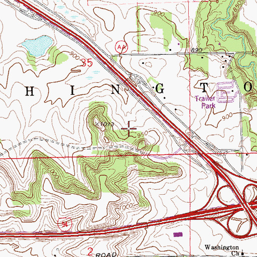 Topographic Map of Oak Pointe Plaza Shopping Center, WI