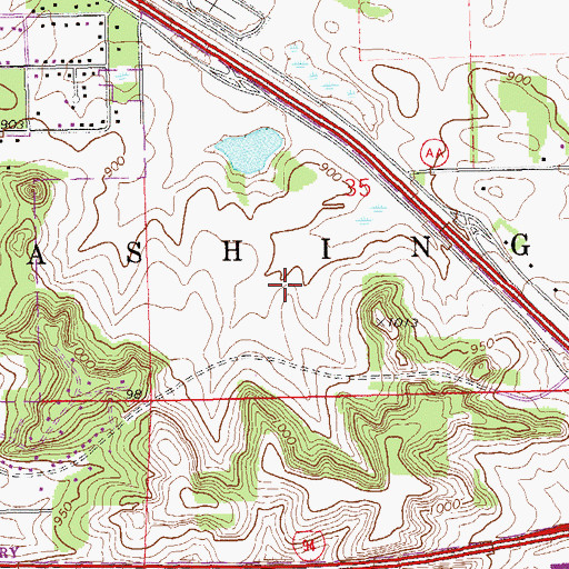 Topographic Map of Oakwood Mall Shopping Center, WI
