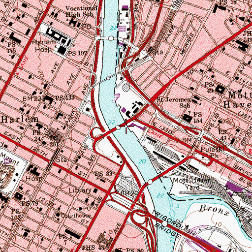 Topographic Map of Coles Bridge (historical), NY