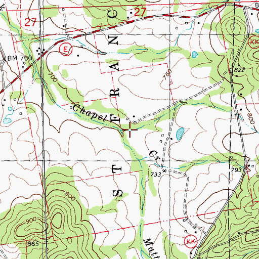 Topographic Map of Matthews Creek, MO