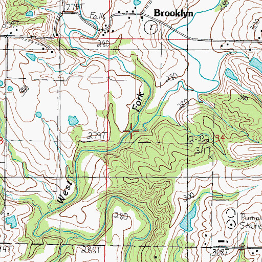 Topographic Map of Shain Creek, MO