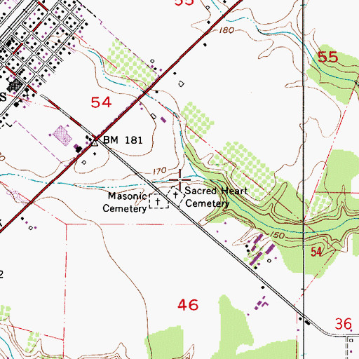 Topographic Map of South Fork Sam Brown Creek, OR