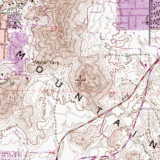 Topographic Map of Veterans Mountain, AZ