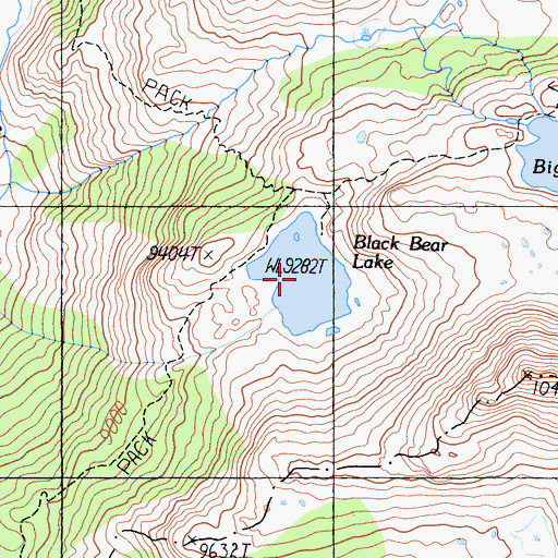 Topographic Map of Black Bear Lake, CA
