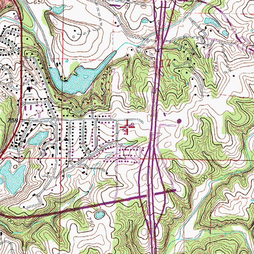 Topographic Map of Shepard Boulevard Elementary School, MO