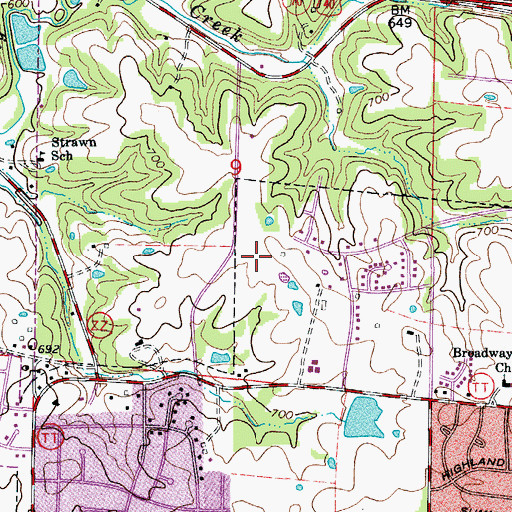 Topographic Map of Smithton Middle School, MO