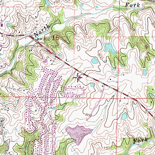 Topographic Map of Cedar Ridge Elementary School, MO