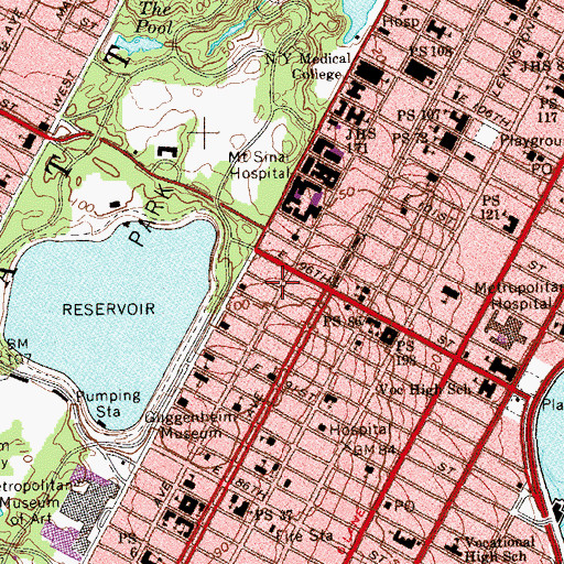 Topographic Map of Diller-Quaile School of Music, NY