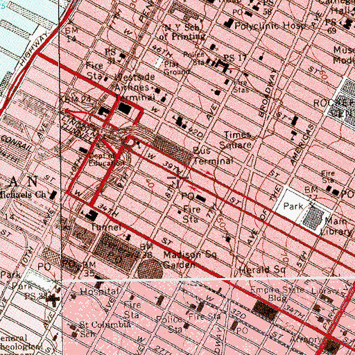 Topographic Map of Jose Limon Dance Foundation, NY