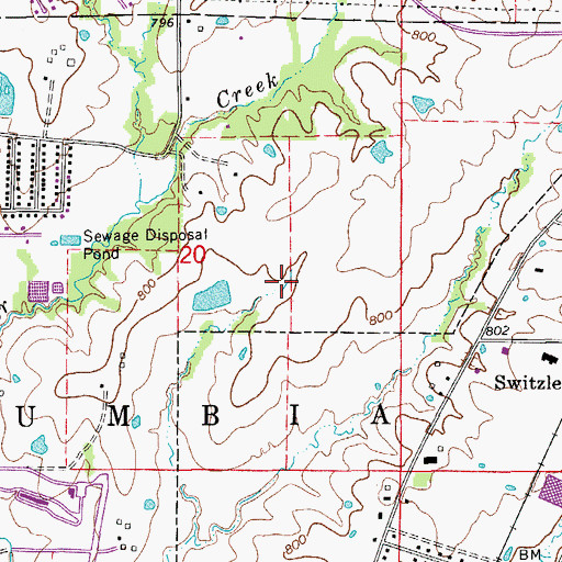 Topographic Map of Alpha Hart Lewis Elementary School, MO