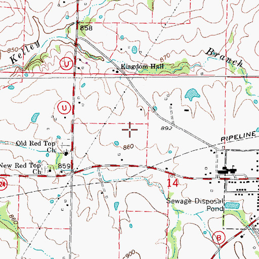 Topographic Map of Hallsville Primary School, MO
