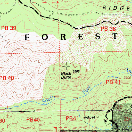 Topographic Map of Black Butte, CA