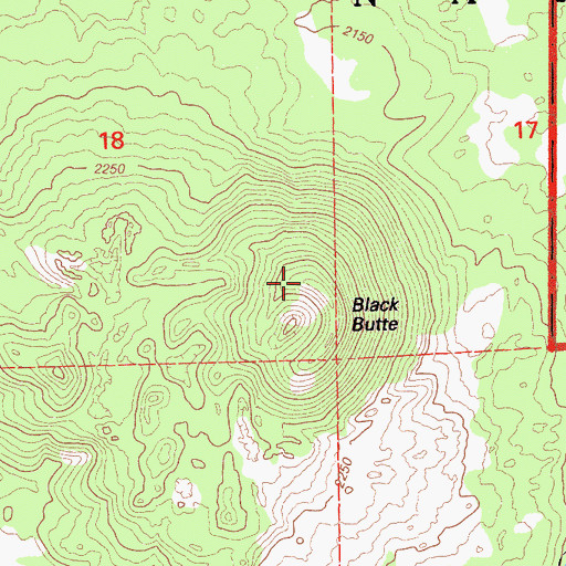 Topographic Map of Black Butte, CA
