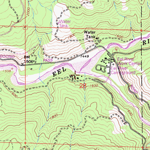 Topographic Map of Black Butte River, CA