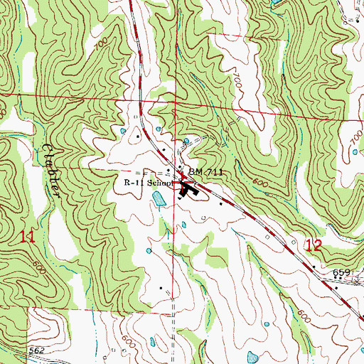 Topographic Map of South Callaway Middle School, MO
