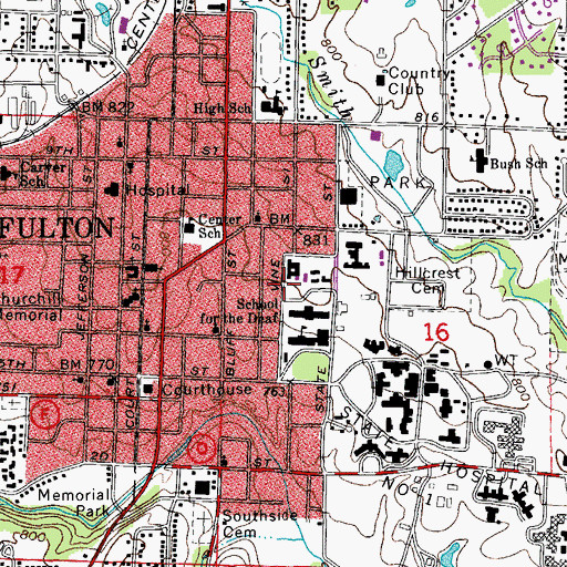 Topographic Map of Stark Elementary School, MO