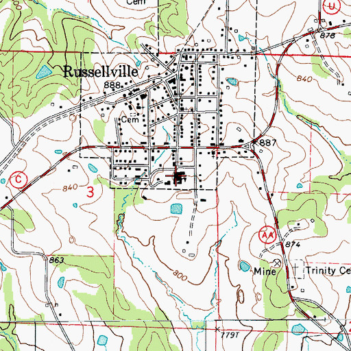 Topographic Map of Cole R-1 Middle School, MO
