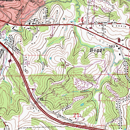Topographic Map of Lewis and Clark Middle School, MO