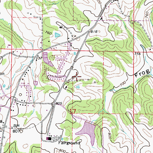 Topographic Map of Thomas Jefferson Middle School, MO