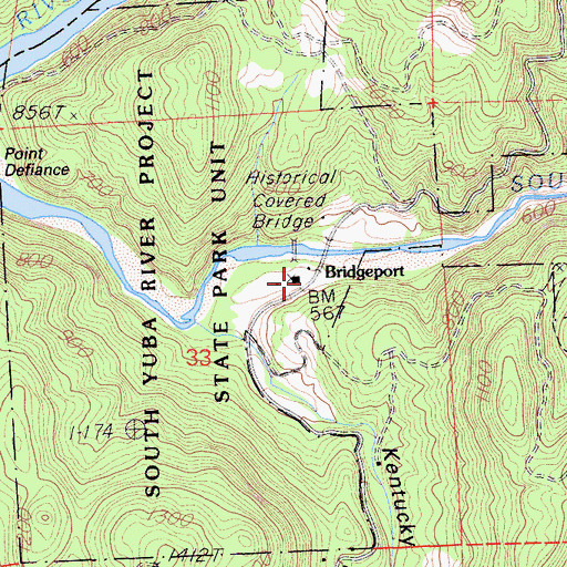 Topographic Map of South Yuba River State Park, CA