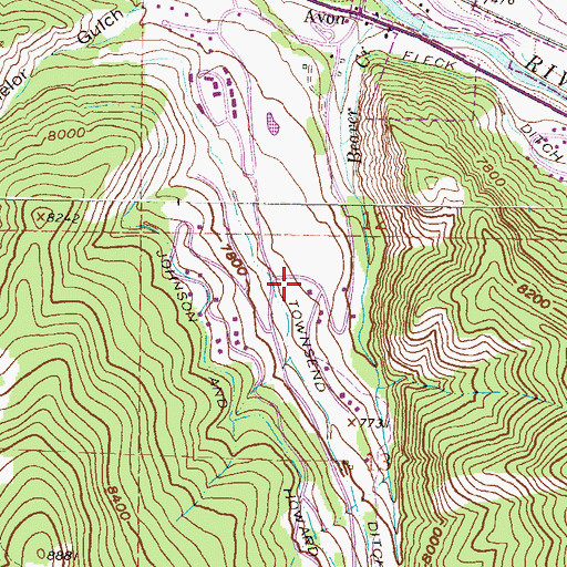 Topographic Map of Beaver Creek Golf Club, CO