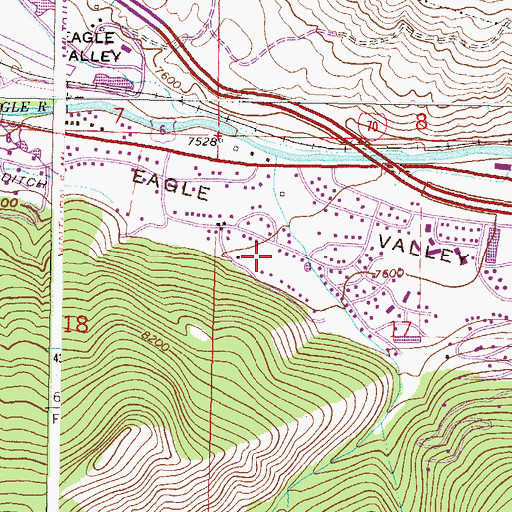 Topographic Map of Eagle Vail Golf Club, CO