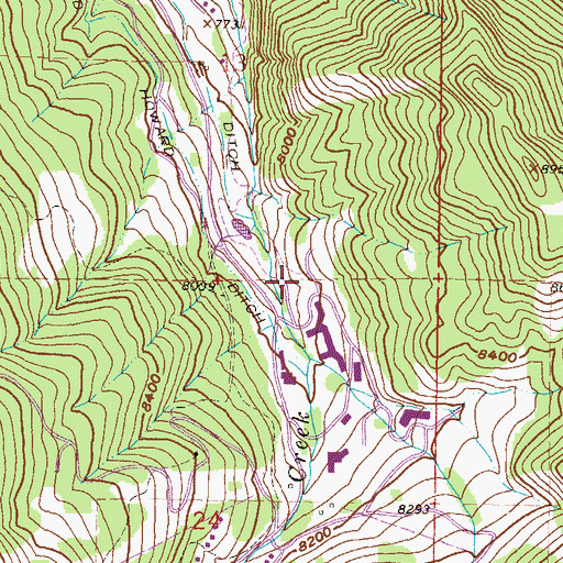 Topographic Map of Beaver Creek Resort, CO