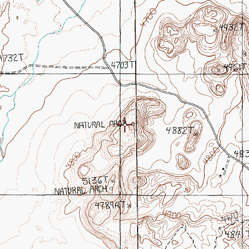 Topographic Map of Natural Arch, AZ
