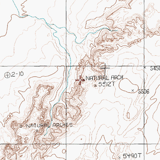 Topographic Map of Natural Arch, AZ