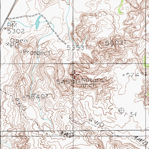 Topographic Map of Natural Arch, AZ