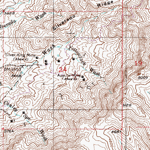 Topographic Map of Apache Mine, AZ