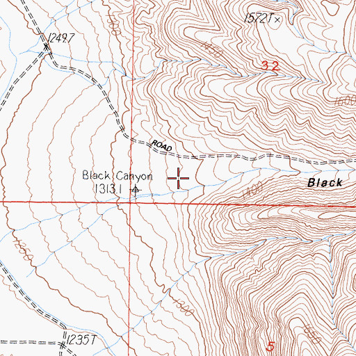 Topographic Map of Black Canyon, CA