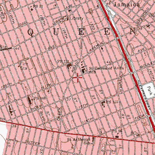 Topographic Map of East Indian Music Academy, NY