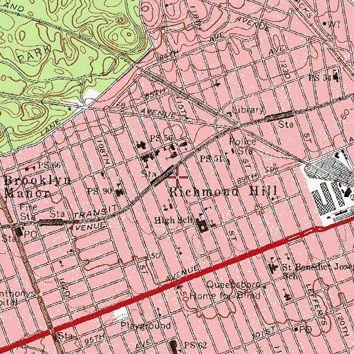 Topographic Map of Fatima's Music Institute, NY