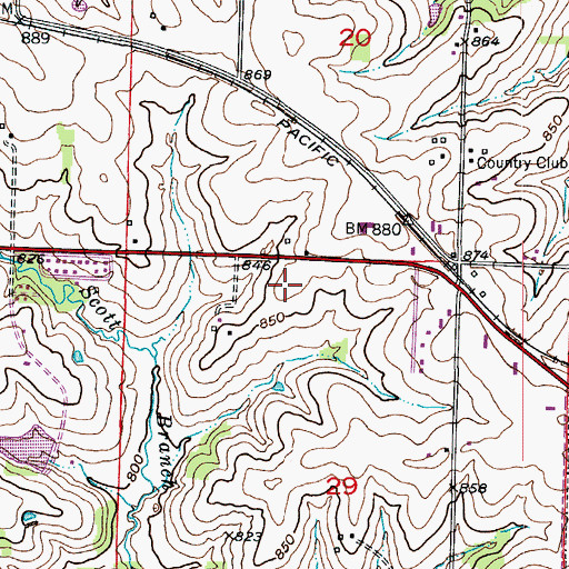 Topographic Map of California High School, MO