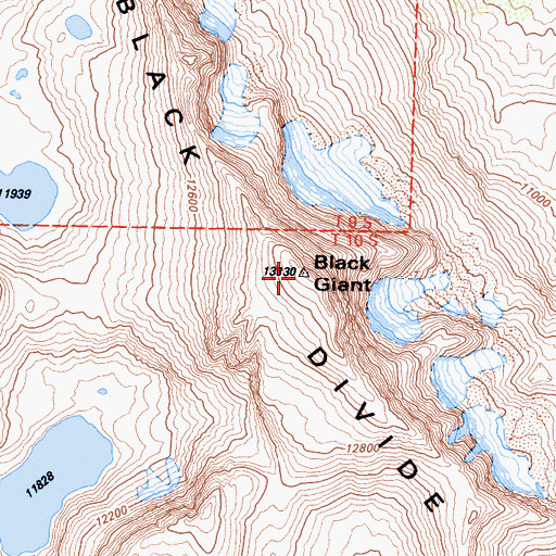 Topographic Map of Black Divide, CA
