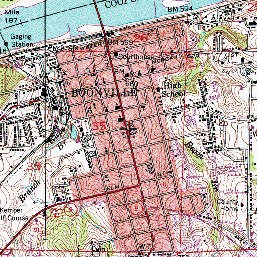 Topographic Map of Laura Speed Elliott Middle School, MO