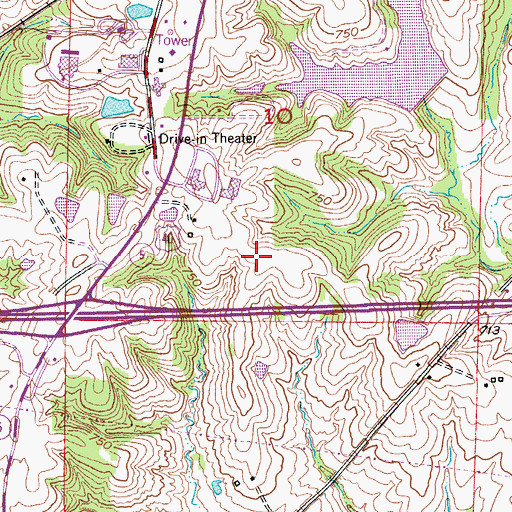 Topographic Map of Hannah Cole Primary School, MO