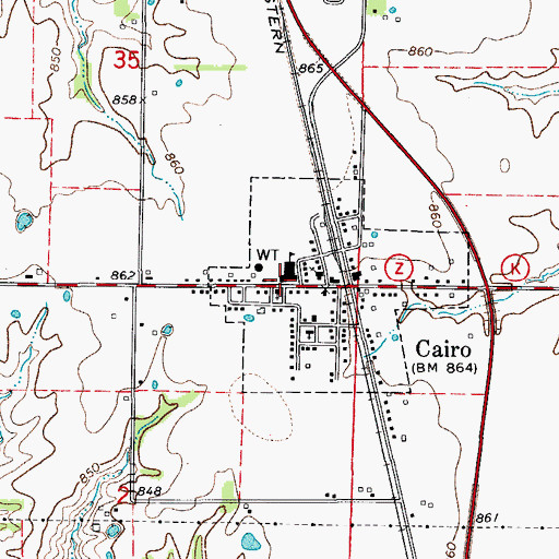 Topographic Map of Northeast Elementary School, MO
