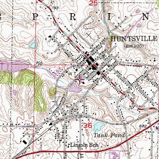 Topographic Map of Westran Elementary School, MO