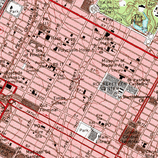 Topographic Map of Cine Lido (historical), NY