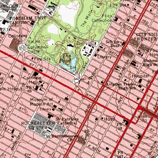 Topographic Map of Cinema III (historical), NY