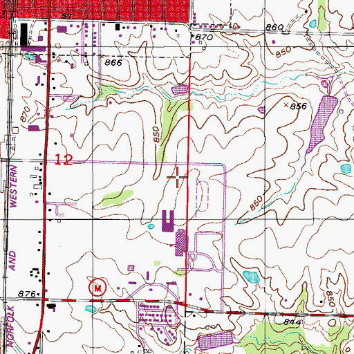 Topographic Map of Moberly Middle School, MO