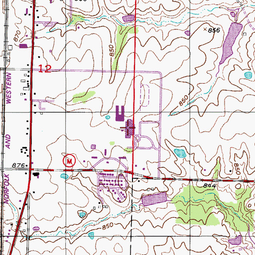 Topographic Map of Moberly Area Technical Center, MO